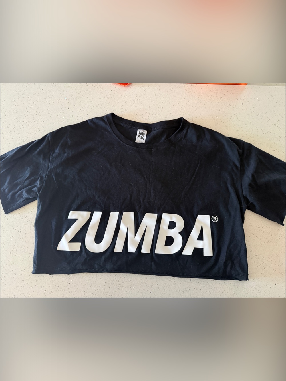 Zumba Fitness Black Crop Top with White Logo